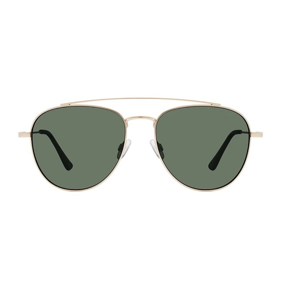 New Brantley Steve Madden Aviator Sunglasses GOLD With CASE - Picture 1 of 5